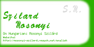 szilard mosonyi business card